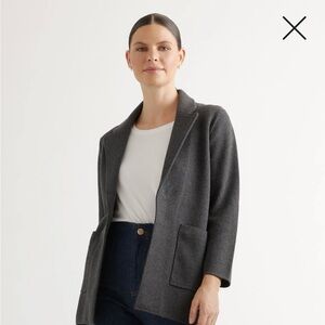 Quince S Charcoal Cotton Knit Blazer